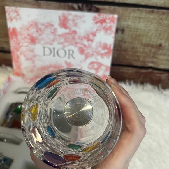 Christian Dior Rotating Drinking Glasses Set of 4 Multicolor Whiskey Tumbler - Picture 5 of 10